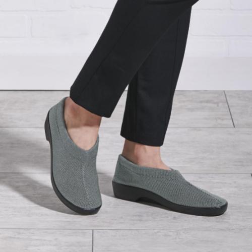 The Knit Stretch Comfort Slip Ons – equipped with soft knitted uppers that help eliminate pressure points for common foot ailments